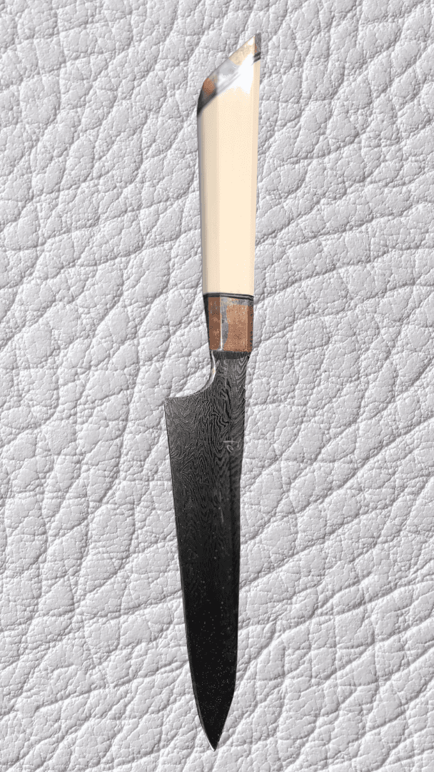 Custom Damascus chef knife — Four Elements Smithy Texas
