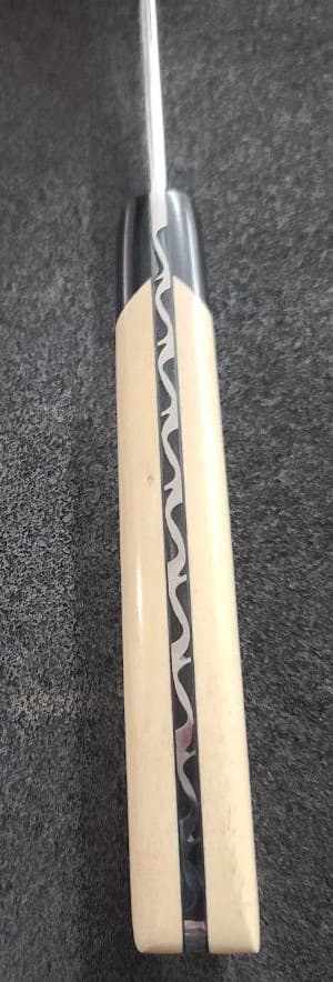 140mm Petty knife with American Holly and Micarta handle — detail view