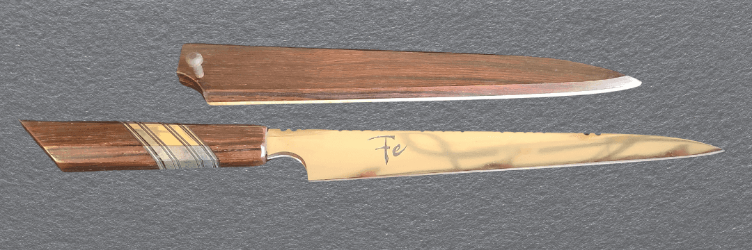 Custom handcrafted knife with exotic handle