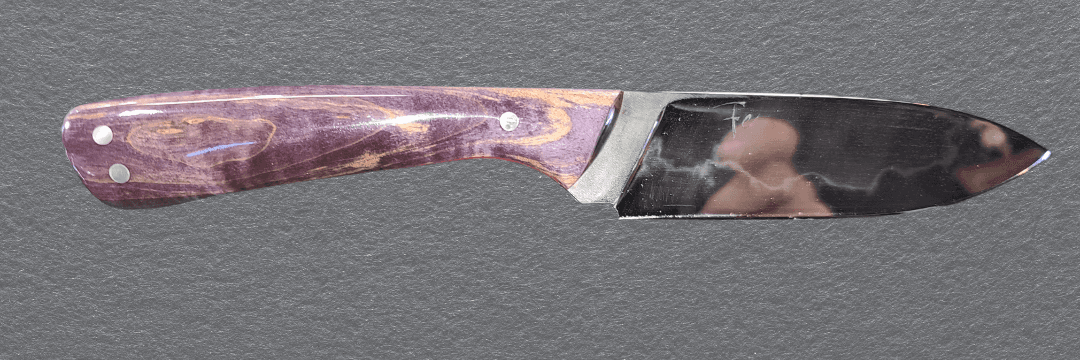 Custom knife with layered handle and guard