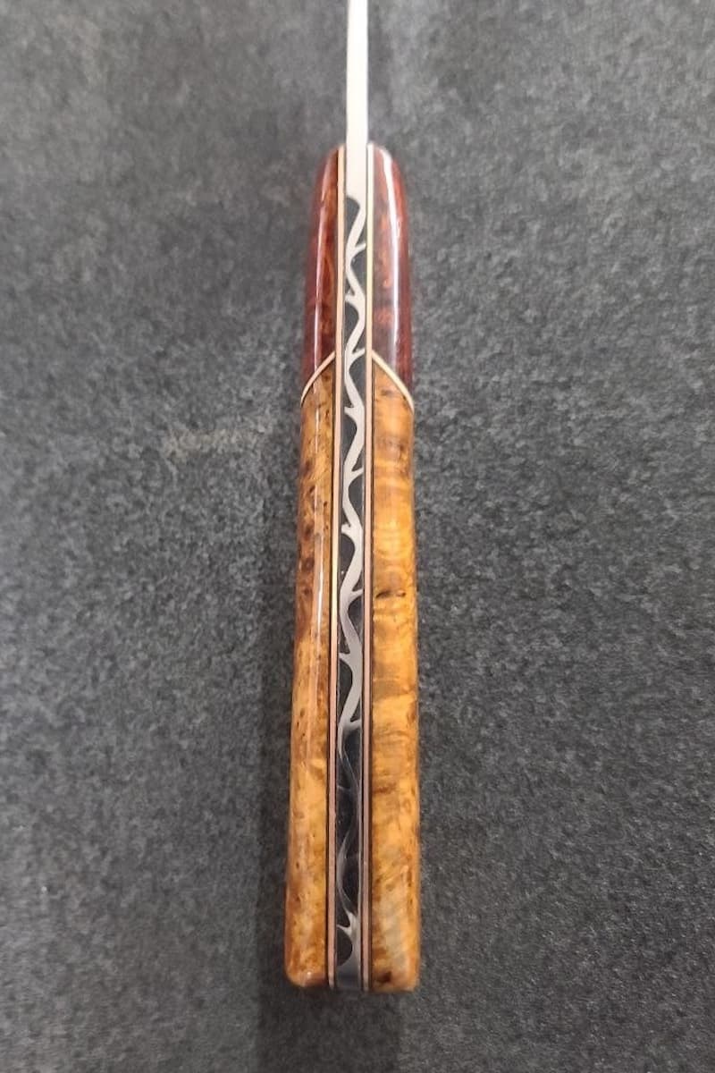 190mm Western Chef's knife — handle detail with copper spacers